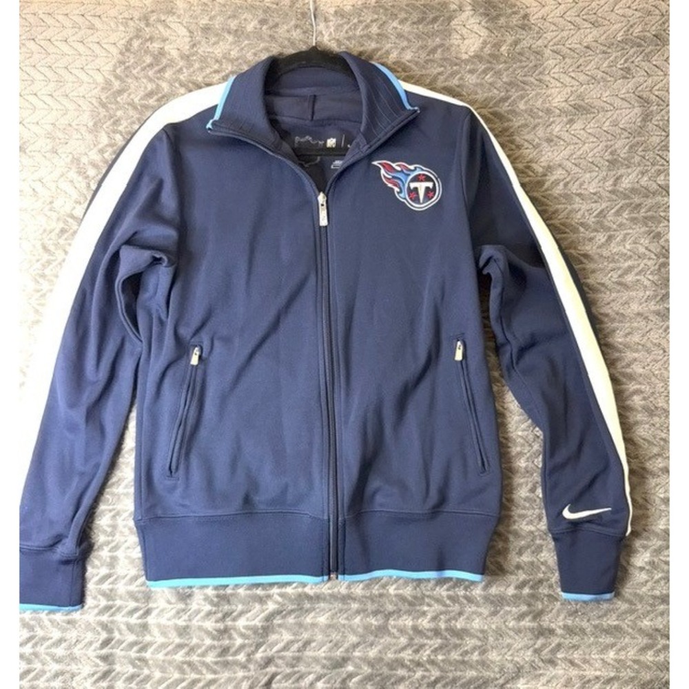 Nike NFL Tennessee Titans Track Jacket Unisex Medium Navy Blue Full Zip 0087